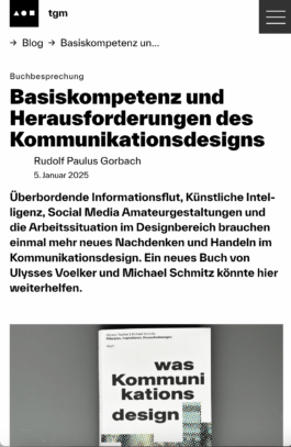 Typografische Gesellschaft München, TGM, Was Kommunikationsdesign kann, Review Studio Michael Schmitz
