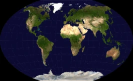 The Winkel-Tripel-projection: It represents a compromise between preserving area and angles and is therefore one of the most widely used world map projections, Studio Michael Schmitz Studio Michael Schmitz