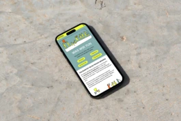 Würzburg Solidarisch, Website: Design, Mobile-Mockup, phone on flat ground, Studio Michael Schmitz Studio Michael Schmitz